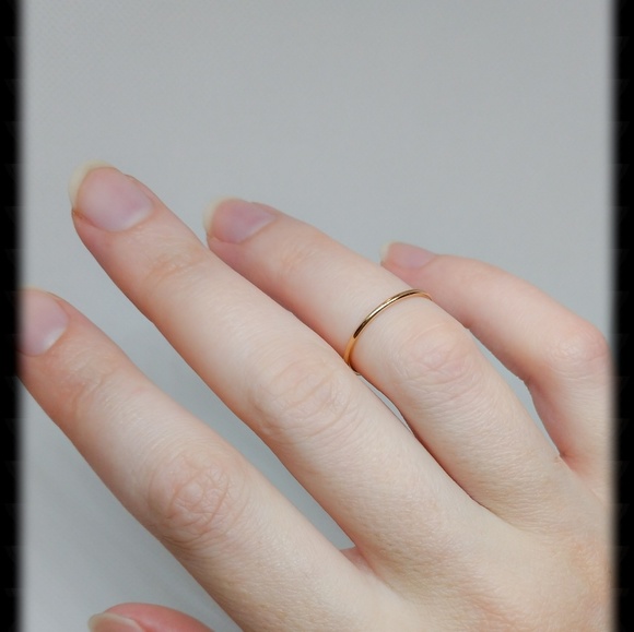 Handmade 14K Gold Filled Thin Stacking Rings - Picture 2 of 4